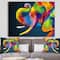 Designart - The Happy Rainbow Elephant - Modern & Contemporary Canvas Art Print